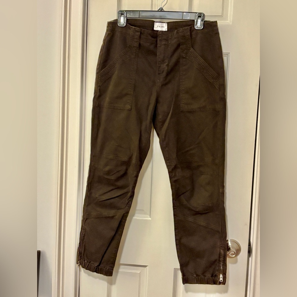 Frame Trapunto Stitch Zip Cuff Moto Pants - Picture 5 of 13